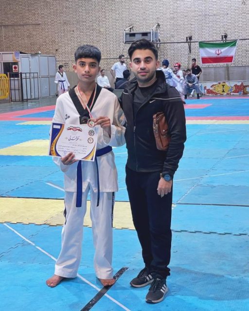 ابراهیم ابراهیم پور از باشگاه اسطوره فیشور در مسابقات تکواندو قهرمانی استان فارس سوم شد